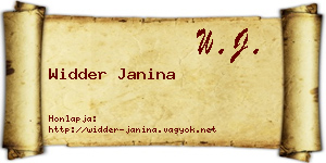 Widder Janina névjegykártya